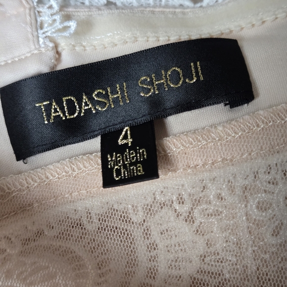 Tadashi Shoji ADELINA Unconventional Lace Floral Midi Dress Ivory Petal Size 4 - Picture 9 of 12